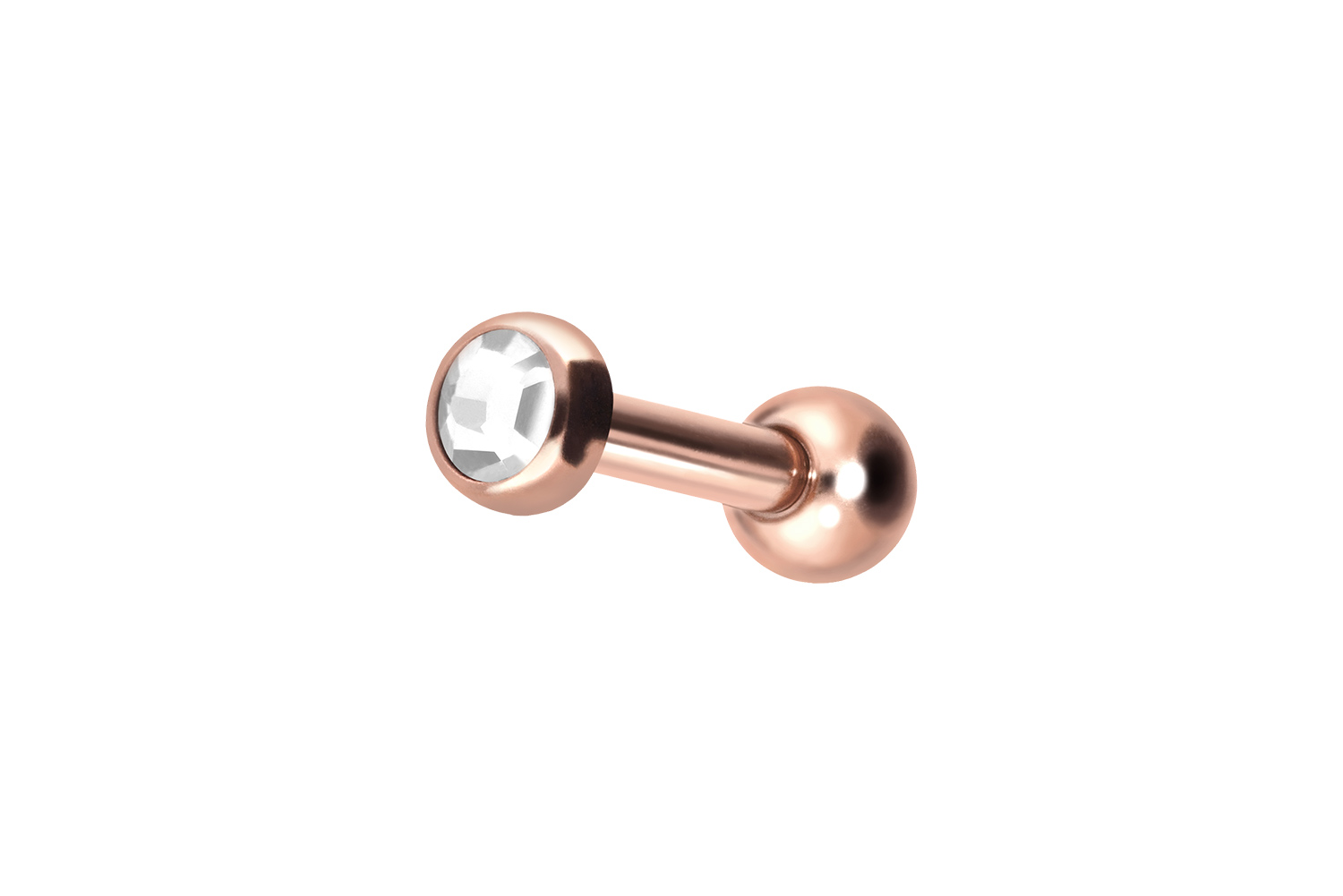 Titan Ohrpiercing mit Innengewinde KRISTALLDISC